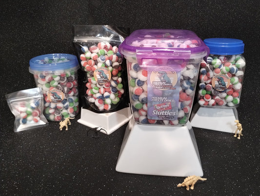 Wildberry *Sour* Freeze Dried Skittles in a Dino-Delite Resealable Container!
